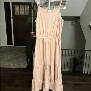 Knox Rose Light Pink Tiered Midi Dress